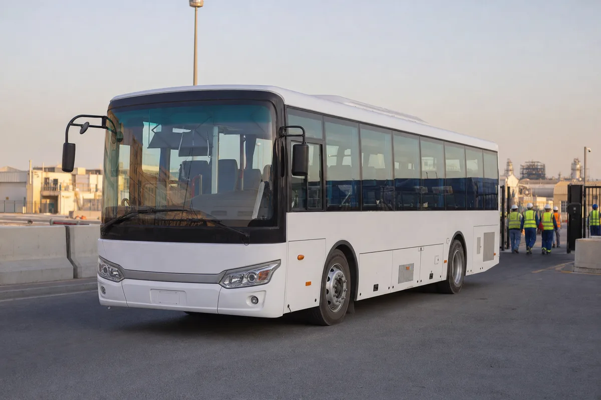 High-capacity staff bus for workforce transport in Qatar